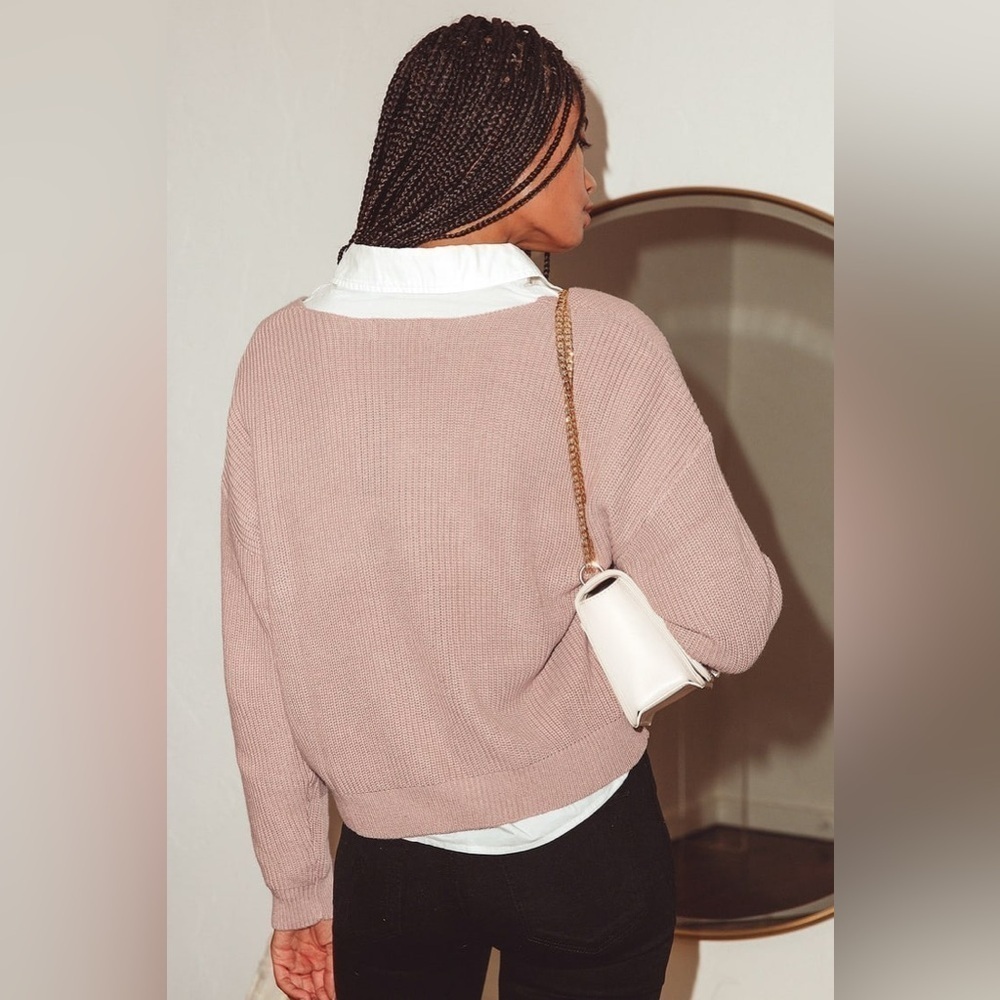 Lulus Feel it Still Taupe Knit Sweater Size Small - Picture 3 of 12